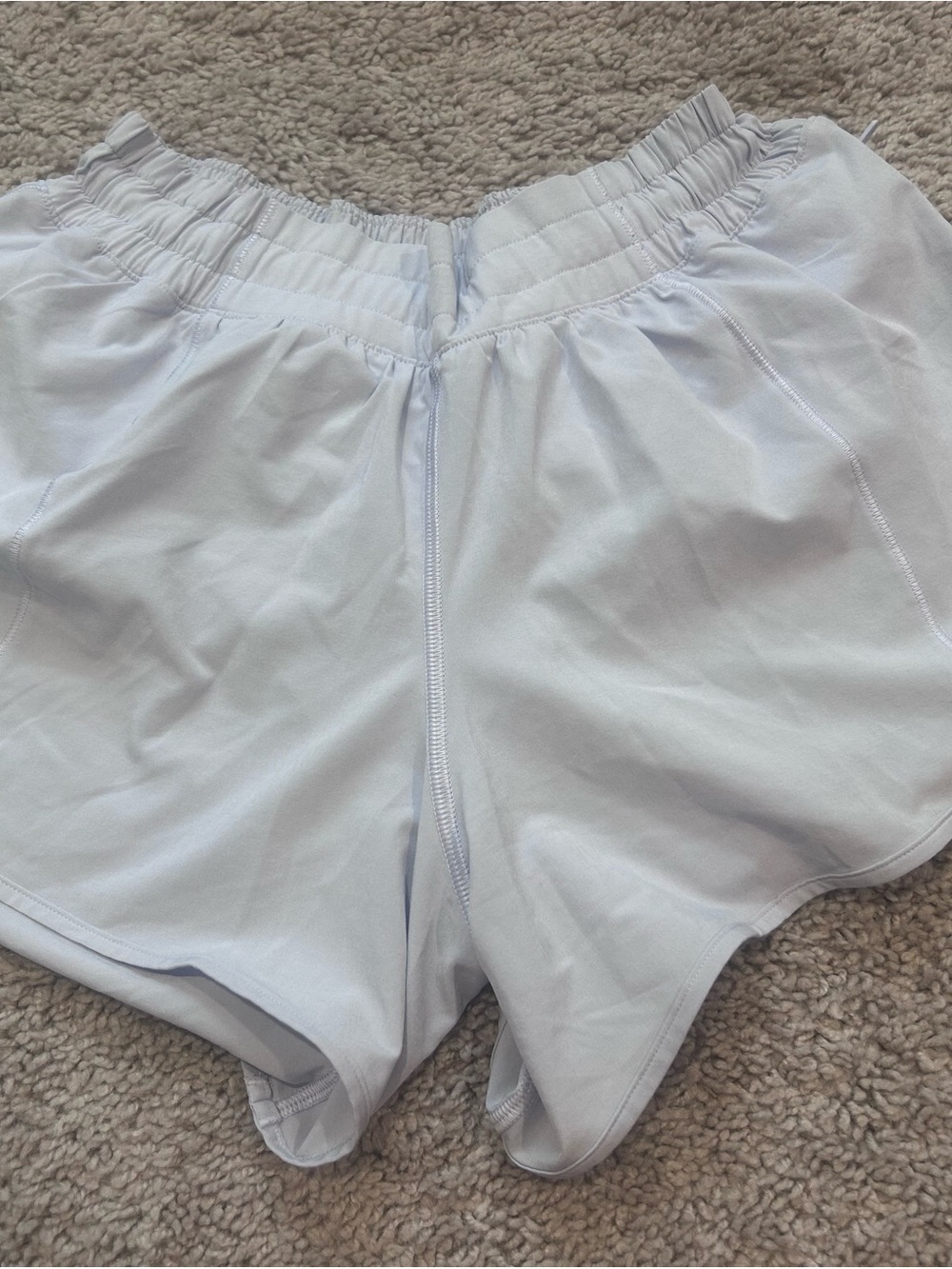 Lululemon light blue hotty hot athletic shorts in size 8 tall